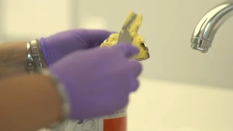 The dentist is preparing to make a cast of teeth for braces Stock Footage 116181782