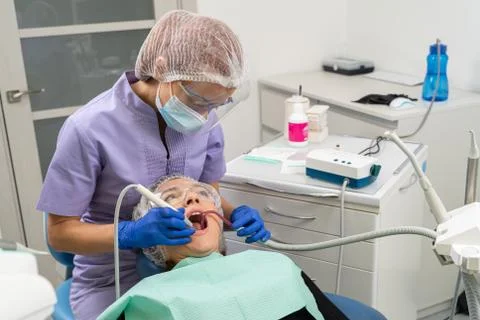 Dentist in the process. Stock Photos