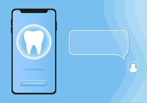 Dentist profession web banner or landing page with teeth icon. Stock Illustration