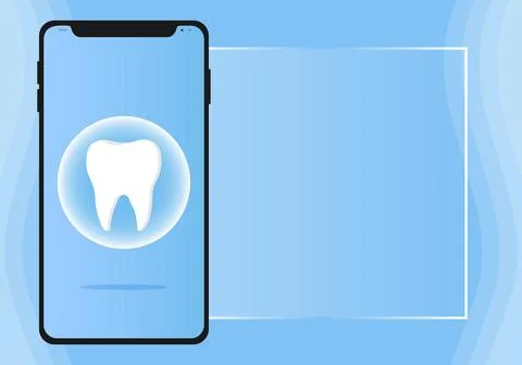 Dentist profession web banner or landing page with teeth icon. Stock Illustration
