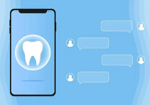 Dentist profession web banner or landing page with teeth icon. Stock Illustration