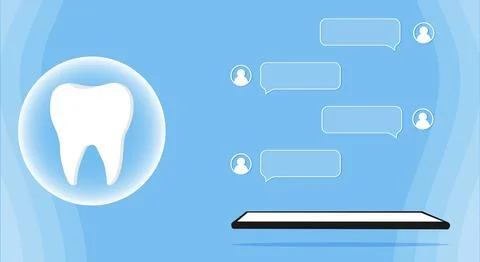 Dentist profession web banner or landing page with teeth icon. Stock Illustration