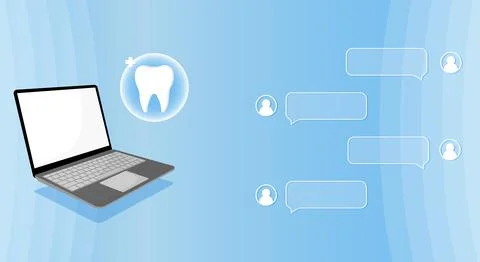 Dentist profession web banner or landing page with teeth icon. Stock Illustration