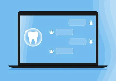 Dentist profession web banner or landing page with teeth icon. Stock Illustration