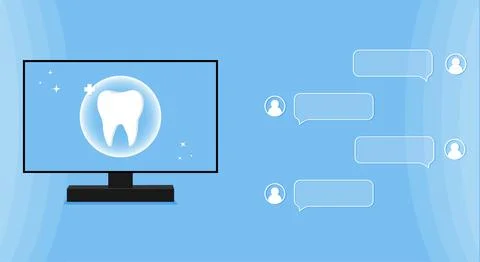 Dentist profession web banner or landing page with teeth icon. Stock Illustration