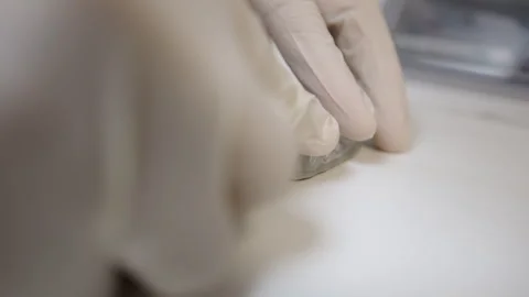 Dentist Puts The Invisalign Aligner On 3D Printed Dental Model At The Clinic. - Stock Footage 306225188