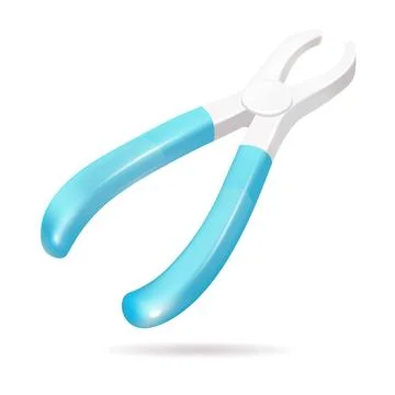Dentist s forceps for tooth extraction with blue handles on a white backgroun Stock Illustration
