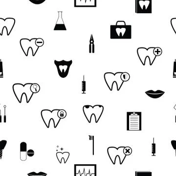 Dentist seamless pattern background icon. Illustrazione stock