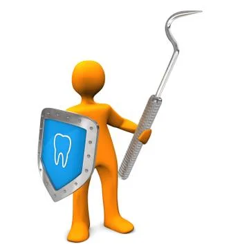 Dentist shield scaler Stock Illustration