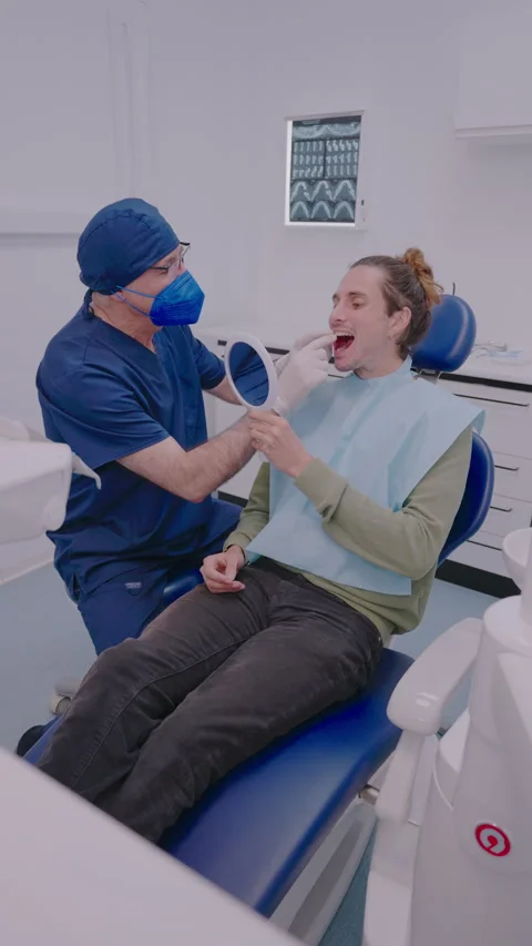 Dentist showing the work done Stock Footage 268312272