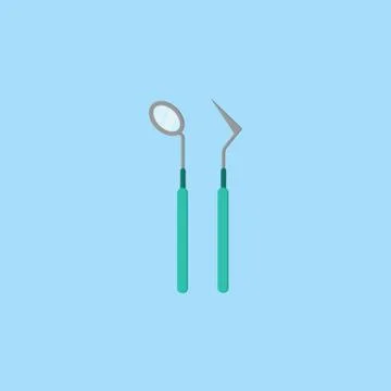 Dentist tool flat icon Stock Illustration