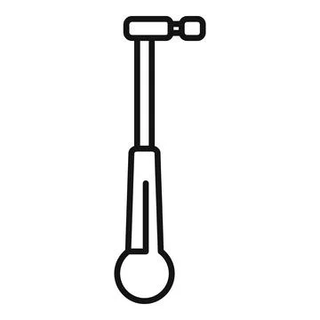 Dentist tool with round handle icon, outline style Illustration
