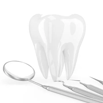Dentist tools and tooth Illustrazione stock