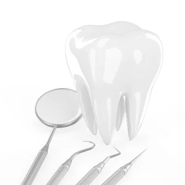 Dentist tools and tooth Stock-Illustration