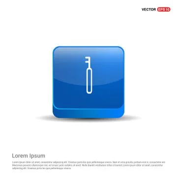 Dentist tools elements icon - 3d Blue Button Stock Illustration
