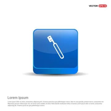 Dentist tools elements icon - 3d Blue Button Stock Illustration