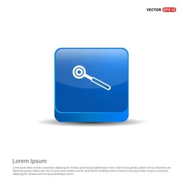 Dentist tools elements icon - 3d Blue Button Stock Illustration