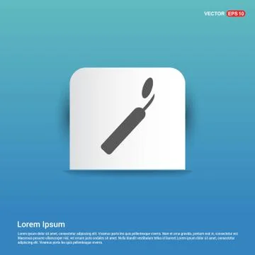 Dentist tools elements icon - Blue Sticker button Stock Illustration