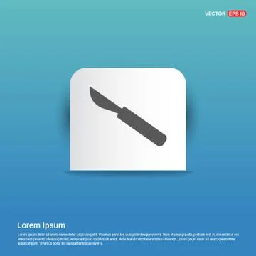 Dentist tools elements icon - Blue Sticker button Illustrazione stock