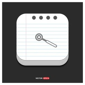 Dentist tools elements icon Gray icon on Notepad Style template Vector EPS 10 Stock Illustration