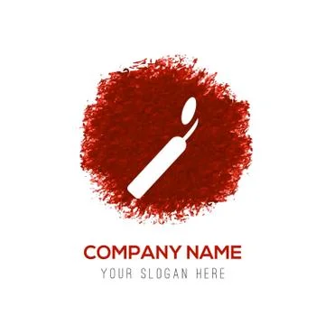 Dentist tools elements icon - Red WaterColor Circle Splash Illustrazione stock