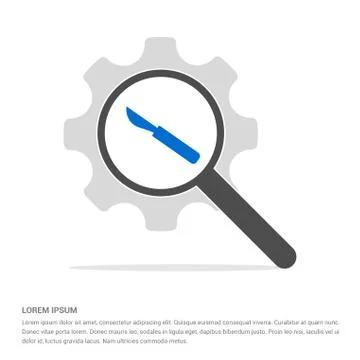 Dentist tools elements icon Search Glass with Gear Symbol Icon template イラスト素材