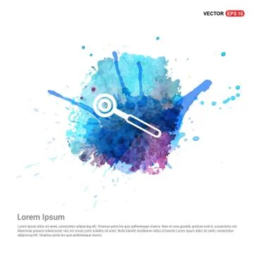 Dentist tools elements icon - Watercolor Background Illustrazione stock