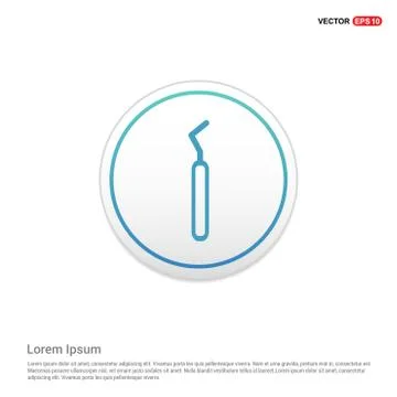Dentist tools elements icon - white circle button Illustrazione stock