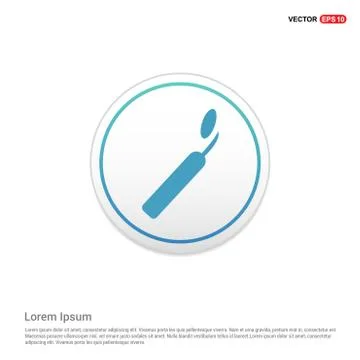 Dentist tools elements icon - white circle button Stock Illustration