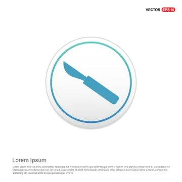 Dentist tools elements icon - white circle button Illustrazione stock
