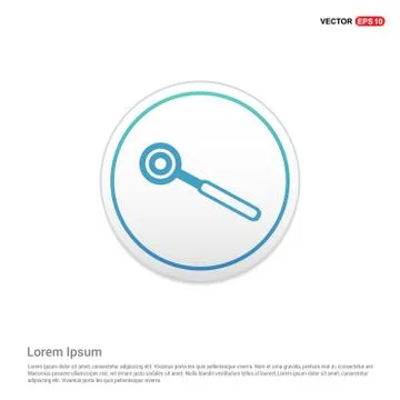 Dentist tools elements icon - white circle button Stock Illustration