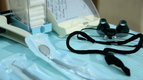 Dentist tools on the table Stock Footage 42135582