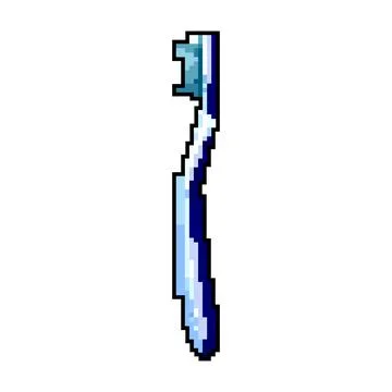 Dentist tooth brush game pixel art vector illustration Stock Illustration