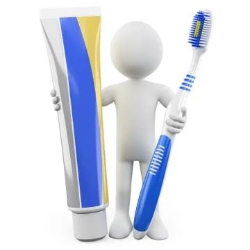 Dentist with a toothbrush and toothpaste Stock Illustration