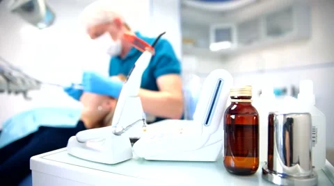 Dentist treats teeth Stock Footage 62711293