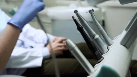 Dentist using different dental drills Stock Footage 60265654