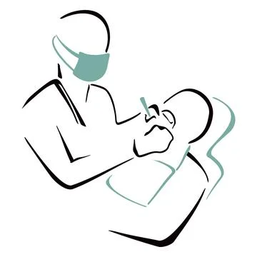 Dentist at work Stock Illustration