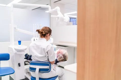 Dentist at work Stock Photos