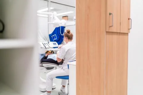 Dentist at work Stock Photos