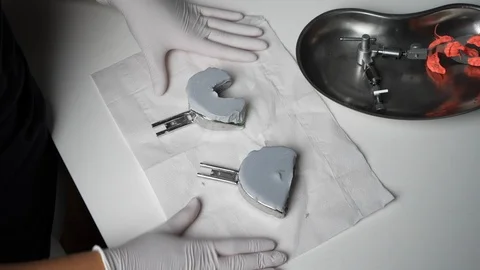 Dentist working on imprint Stock-Footage 123093358