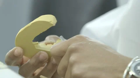 Dentist Working Teeth mold Stock Footage 47675925