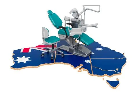Dentistry in Australia concept, 3D rendering Stock Illustration