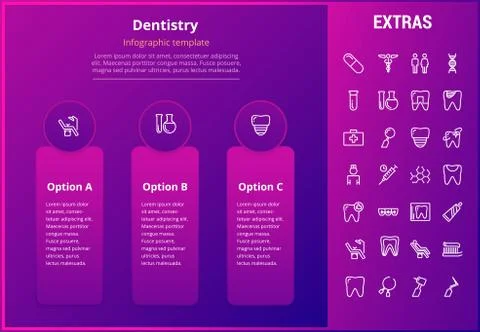 Dentistry infographic template, elements and icons 스톡 일러스트