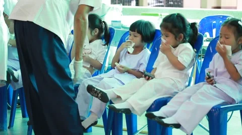 Dentistry for kid, student Elementary School. Bangkok Thailand Stock Footage 64679536