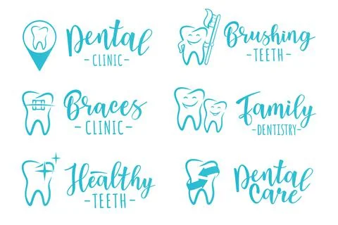 Dentistry logo set Stock Illustration