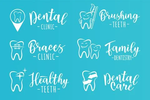 Dentistry logo set 库存插图