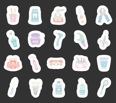 Dentistry set featuring toothbrush toothpaste Stock Illustration