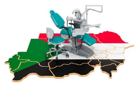 Dentistry in Sudan concept, 3D rendering Stock Illustration