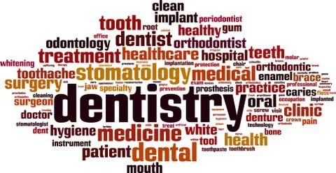 Dentistry word cloud Stock Illustration