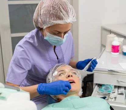 At the dentist's appointment Stock Photos